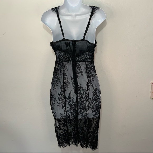 Fashion Nova Black Lace Dress Lingerie NWT - Picture 7 of 11